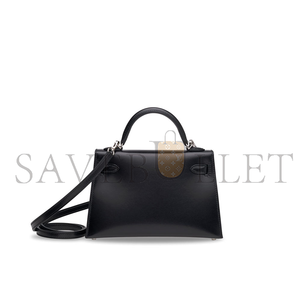 HERMÈS MASTER MINI KELLY II BOX LEATHER WITH PALLADIUM HARDWARE (19*12*5.5cm)